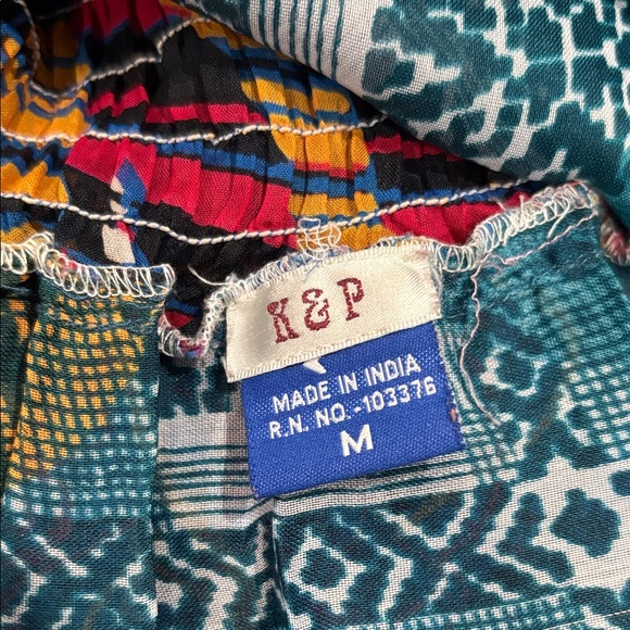 715. Multicolor Halter 100% Silk Midi Layer Dress - Picture 4 of 5